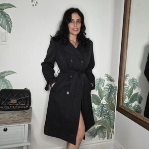 Jones New York Classic Black Trench Coat